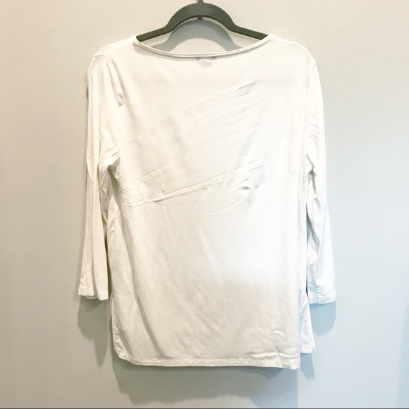 Women’s White Embellished Top-Sz M - Picture 3 of 4